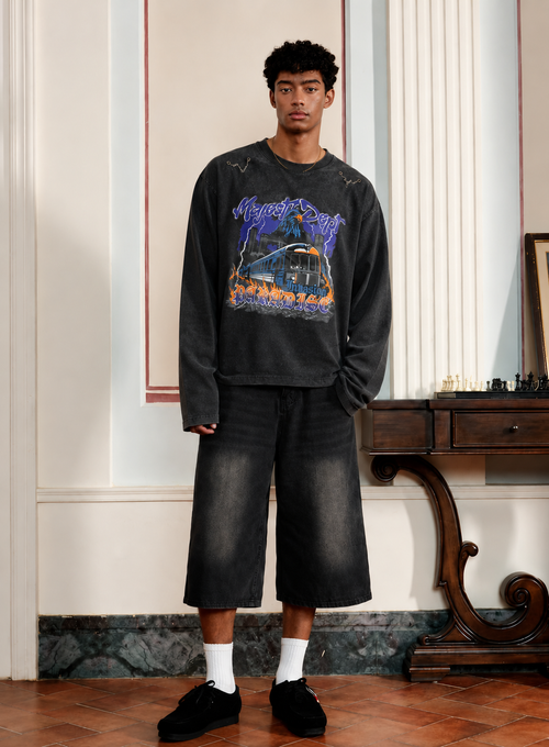 Full sleeve Oversized Black washed